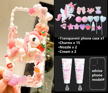 Decoden Custom Phone Case DIY Craft Kits | Kawaii Rainbow Unicorn Rabbits Macaroons Bows Hearts Charms | Samsung Android iPhone Cases - MeowsomeCrafts