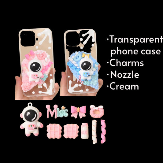 Decoden Custom Phone Case DIY Craft Kits | Kawaii Space Astronaut Confetti Food Bows Charms | Samsung Android iPhone Cases - MeowsomeCrafts