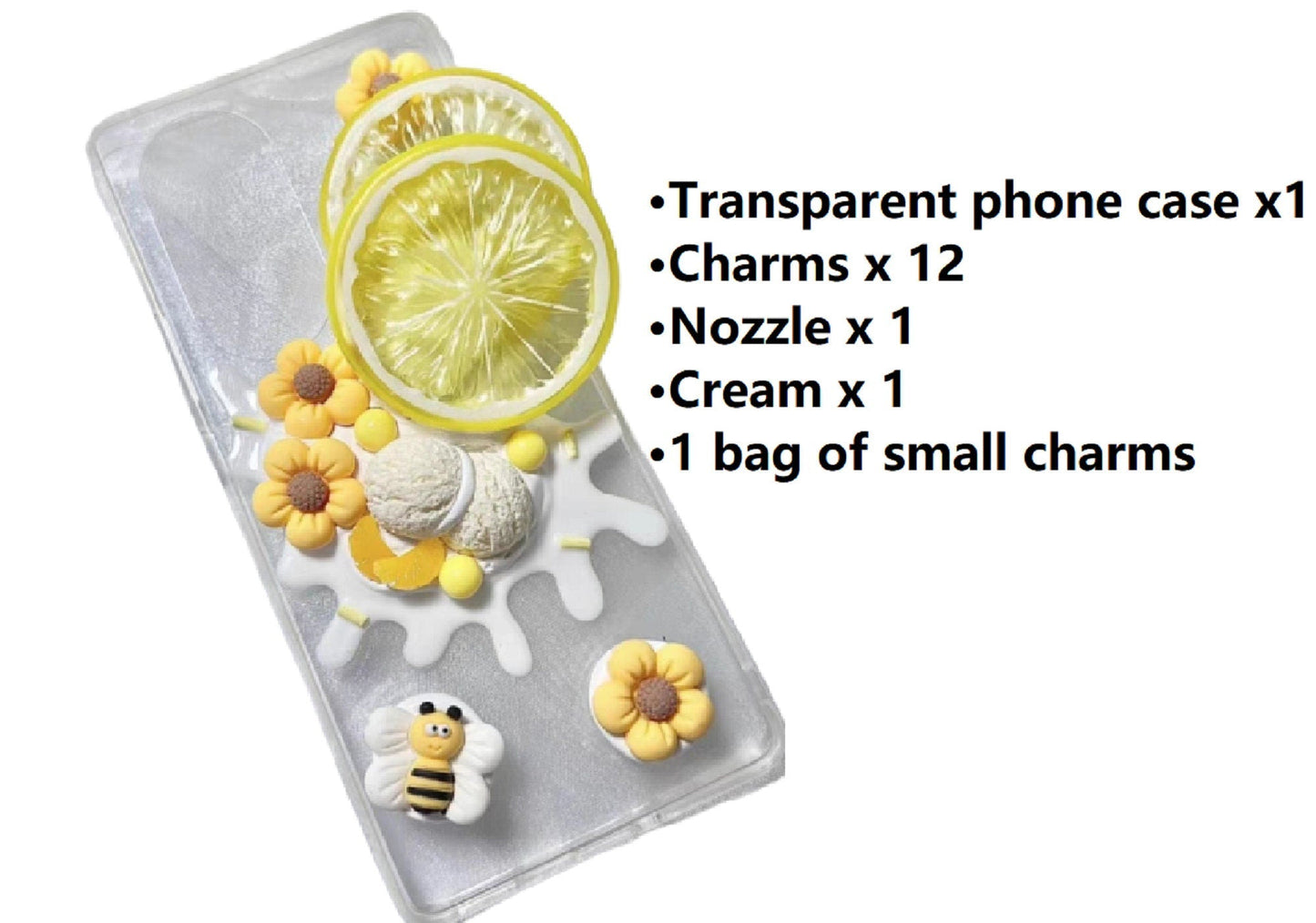 Decoden Custom Phone Case DIY Craft Kits | Lemon Orange Slices Pineapple Banana Fruit Charms | Samsung Android iPhone Cases - MeowsomeCrafts