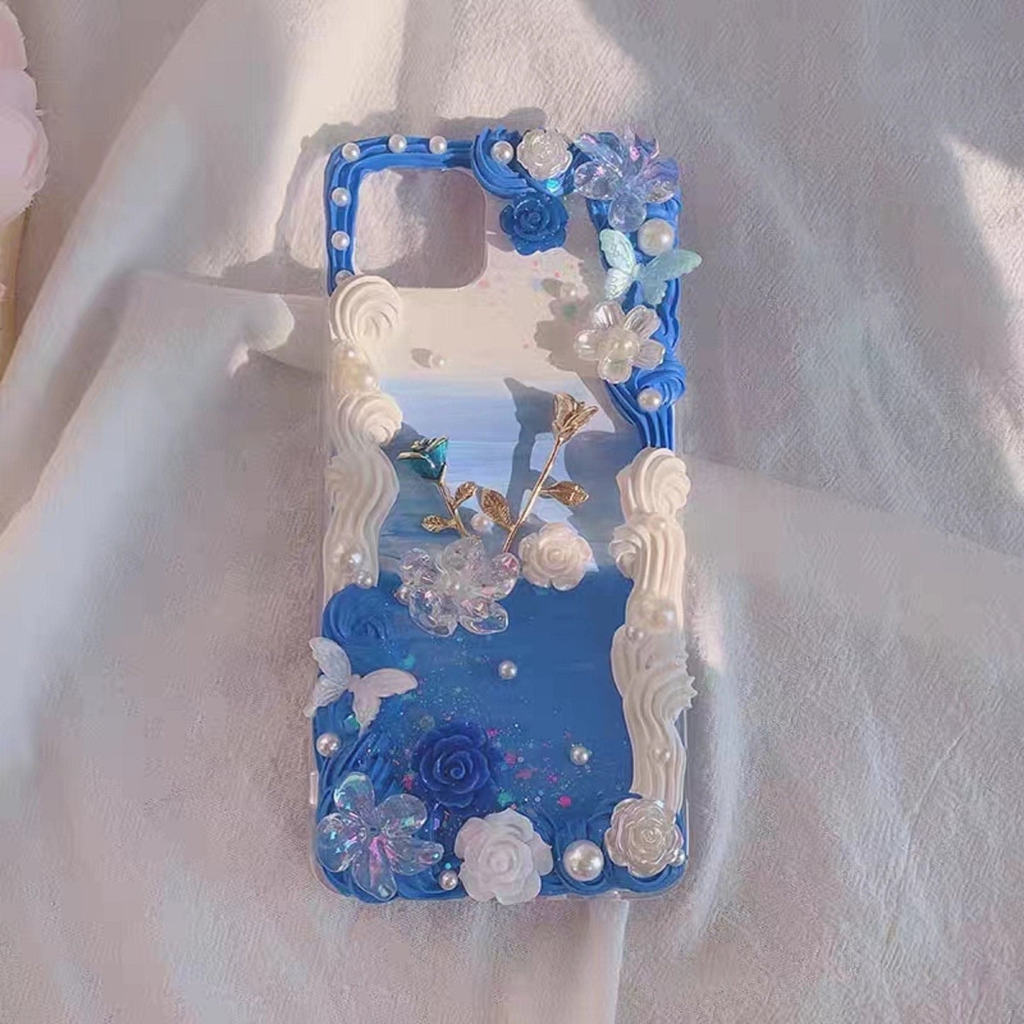 Decoden Custom Phone Case DIY Craft Kits | Long Stem Roses Twig Frame Fairy Flowers Stars Charms | Samsung Android iPhone Cases - MeowsomeCrafts