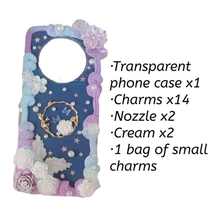 Decoden Custom Phone Case DIY Craft Kits | Long Stem Roses Twig Frame Fairy Flowers Stars Charms | Samsung Android iPhone Cases - MeowsomeCrafts