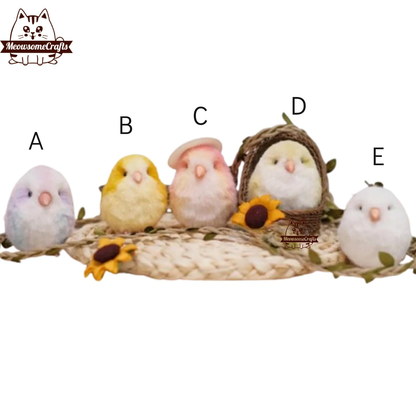 Handmade Chenille Stem Adorable Fluffy Birds Keychains Ornaments | Animal Figurine - MeowsomeCrafts