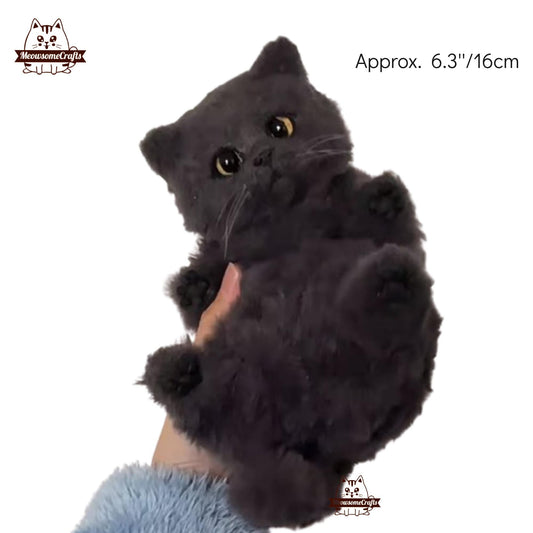 Handmade Chenille Stem Fluffy Black Cat Kitty | Animal Figurine - MeowsomeCrafts