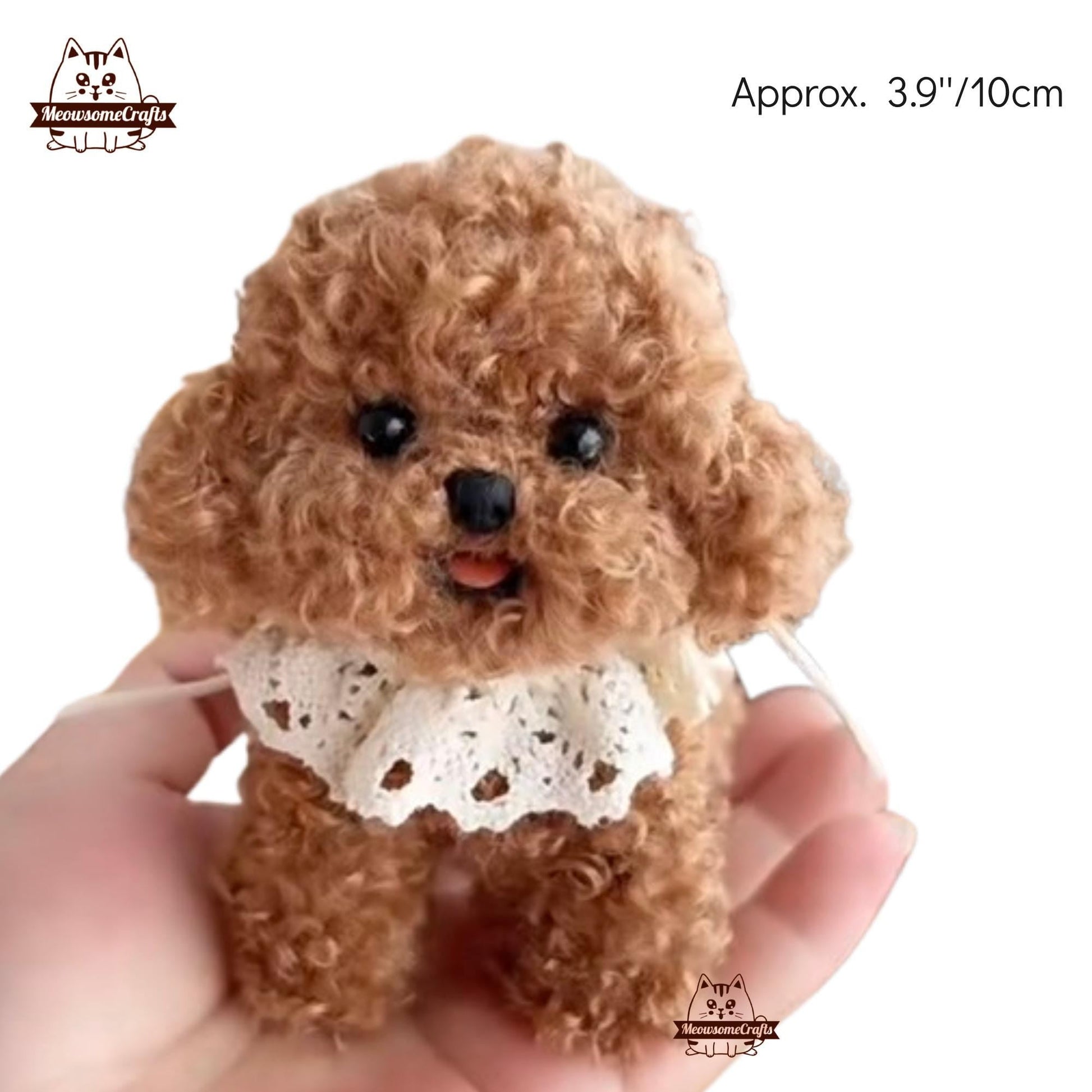 Handmade Chenille Stem Fluffy Teddy Bear Dogs Keychain Ornament | Animal Figurine - MeowsomeCrafts