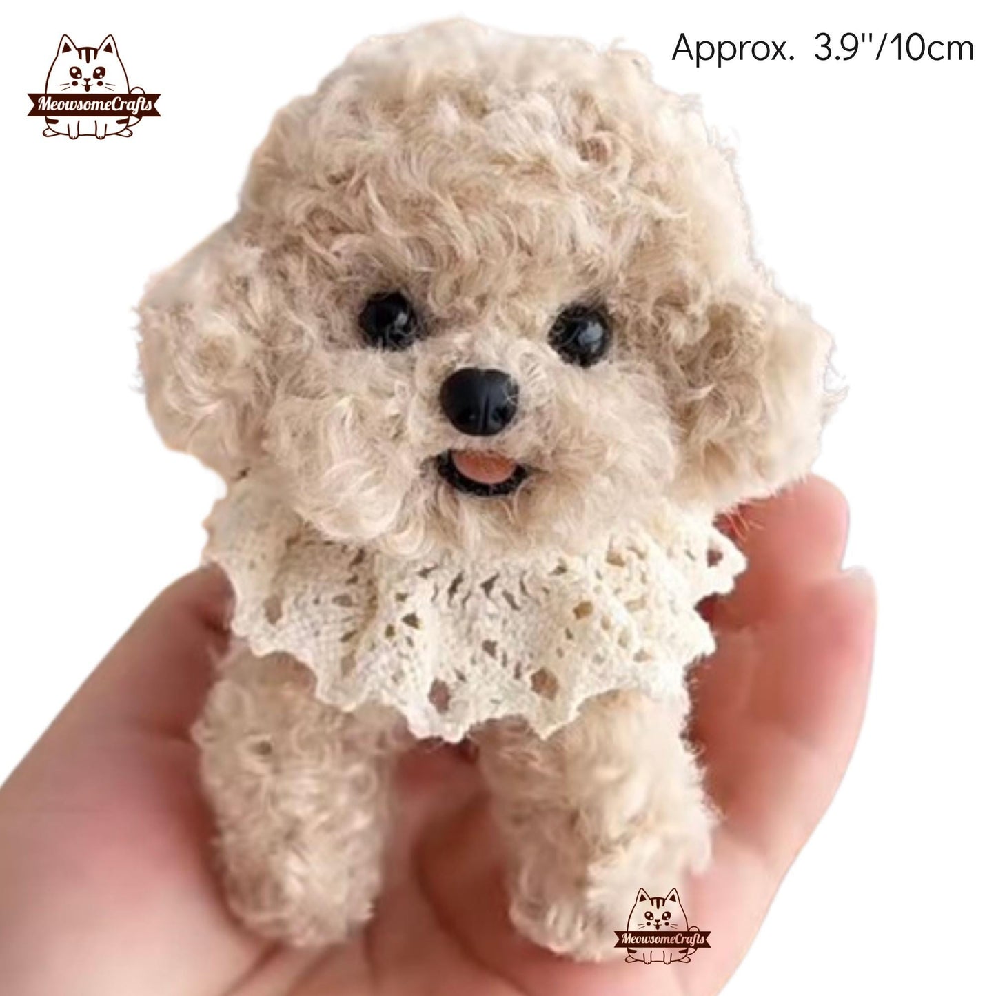 Handmade Chenille Stem Fluffy Teddy Bear Dogs Keychain Ornament | Animal Figurine - MeowsomeCrafts