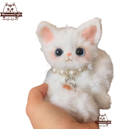 Handmade Chenille Stem Furry White & Black Kittens Cats | Animal Figurine - MeowsomeCrafts