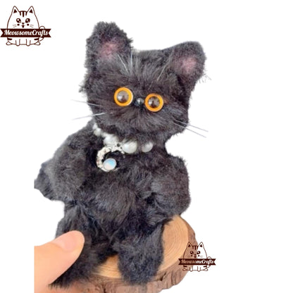 Handmade Chenille Stem Furry White & Black Kittens Cats | Animal Figurine - MeowsomeCrafts