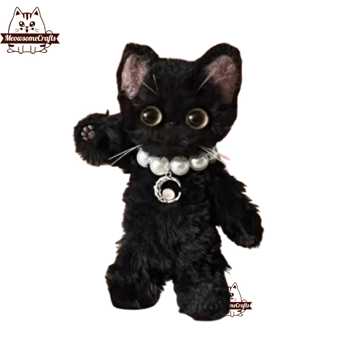 Handmade Chenille Stem Furry White & Black Kittens Cats | Animal Figurine - MeowsomeCrafts