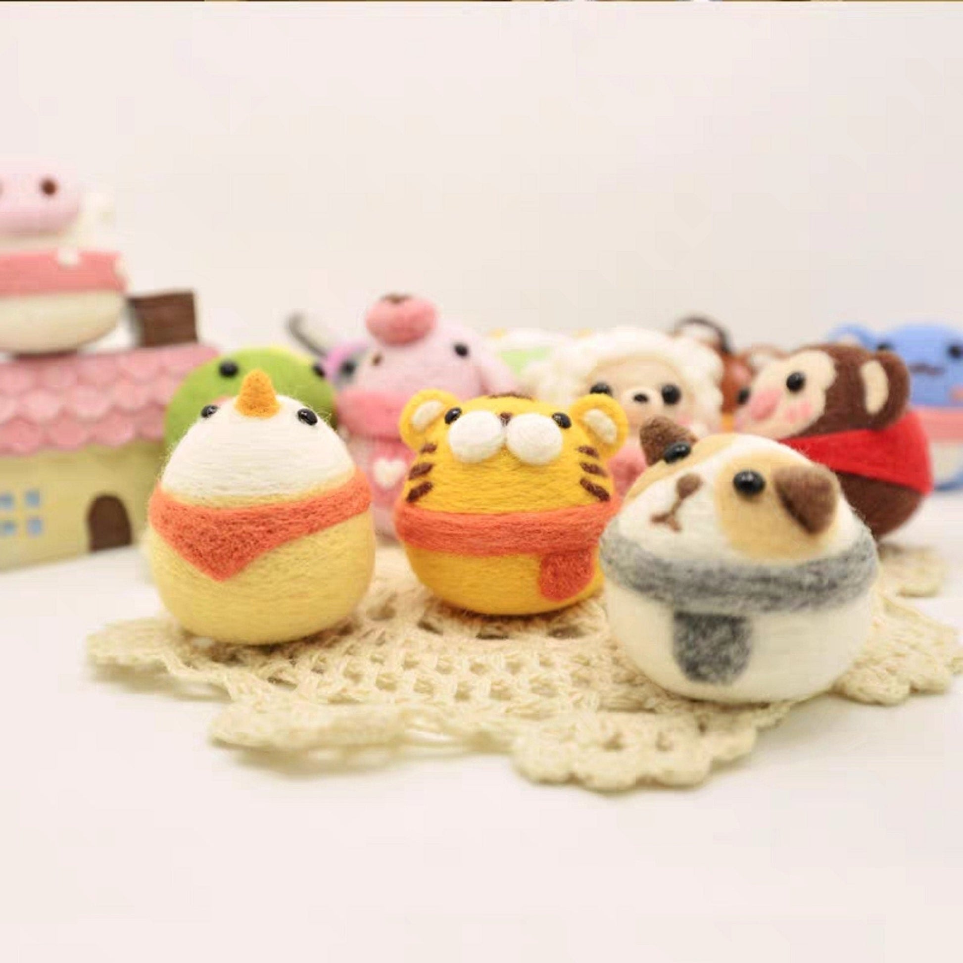 Handmade Needle Felted 12 Chinese Zodiac Animals With Calendar | Finished Felted Animals - MeowsomeCrafts