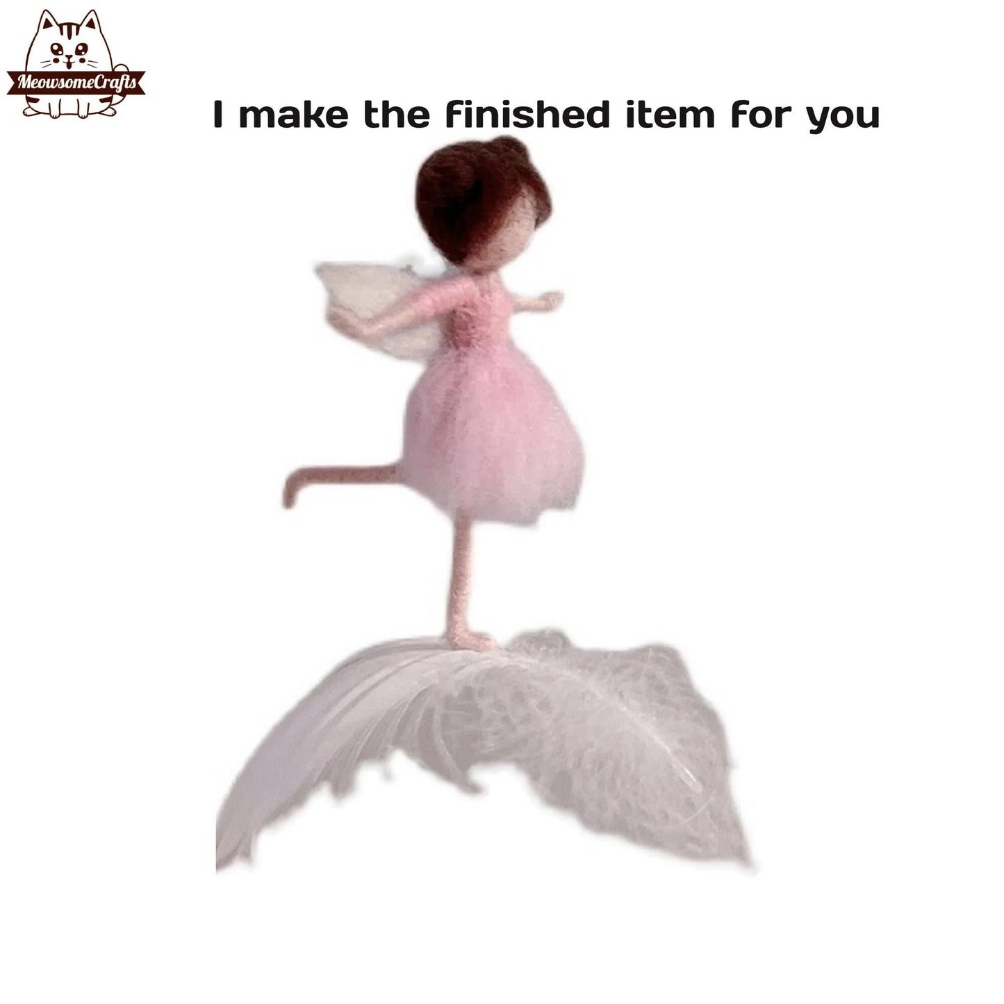 Handmade Needle Felted Kid Boy Girl Fairies Surfing On Feathers | Finished Felted Fairy - MeowsomeCrafts