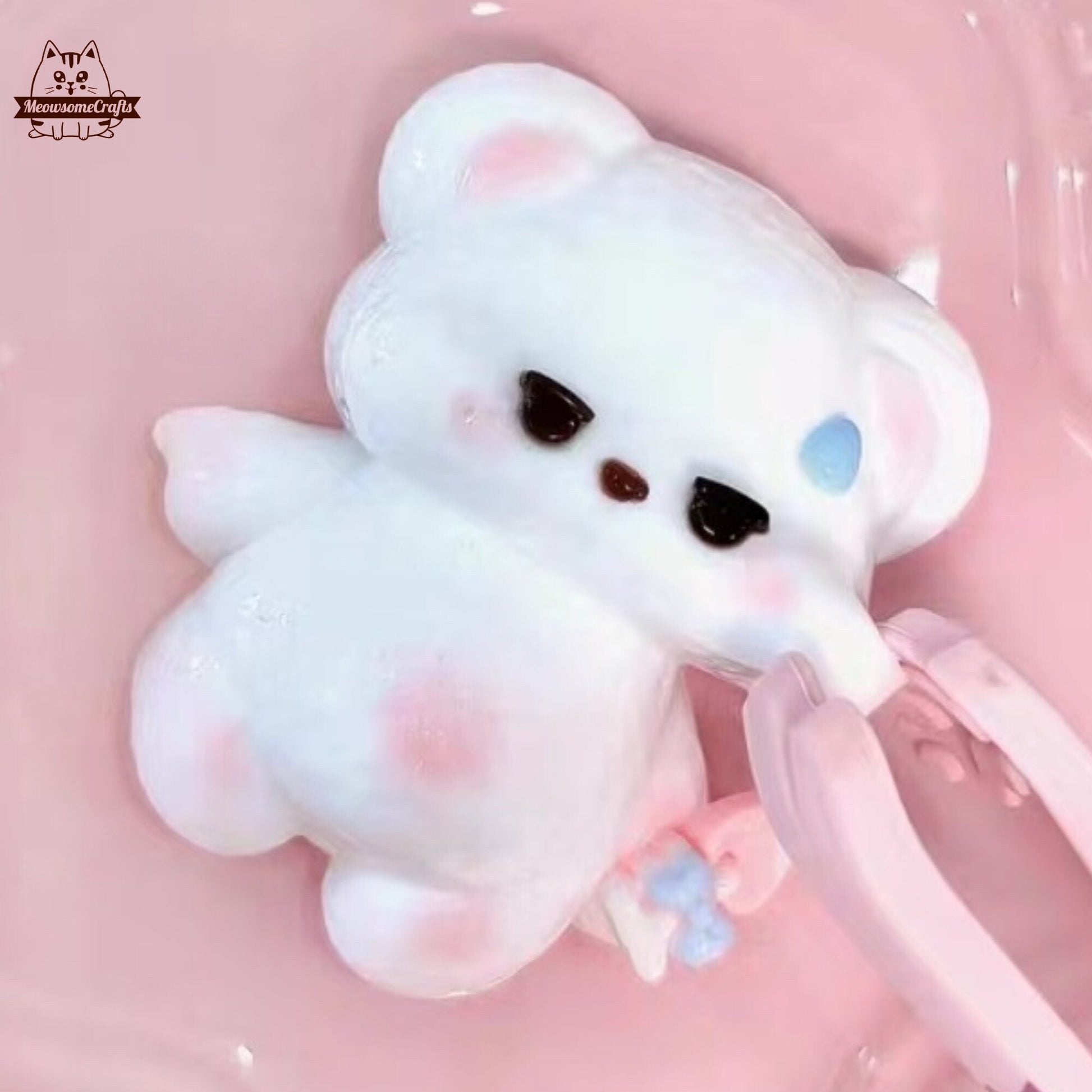 Handmade Taba Squishy Adorable Baby Bear Animal | Squeezable Stress Relief Fidget Toy - MeowsomeCrafts