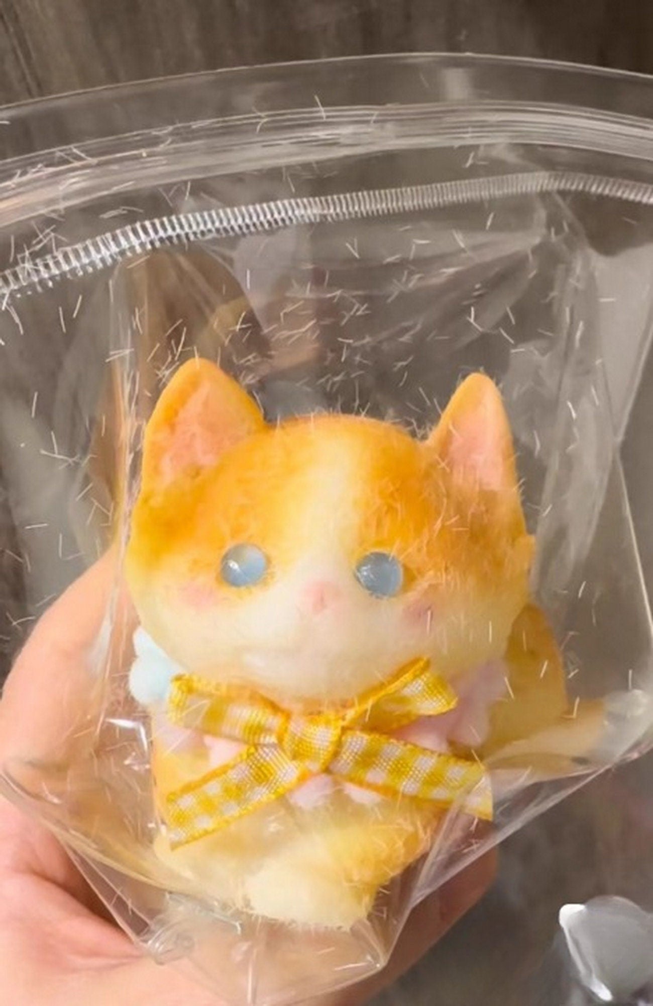 Handmade Taba Squishy Adorable Laying Furry Orange Kitten Cat Animal | Squeezable Stress Relief Fidget Toy - MeowsomeCrafts