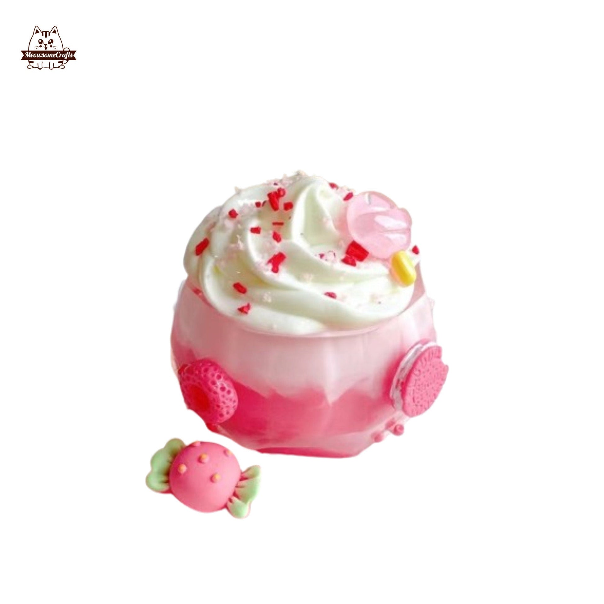 Chocolate Strawberry Blueberry Cheese Pudding Cups Handmade Squishy Fidget Toy - B
