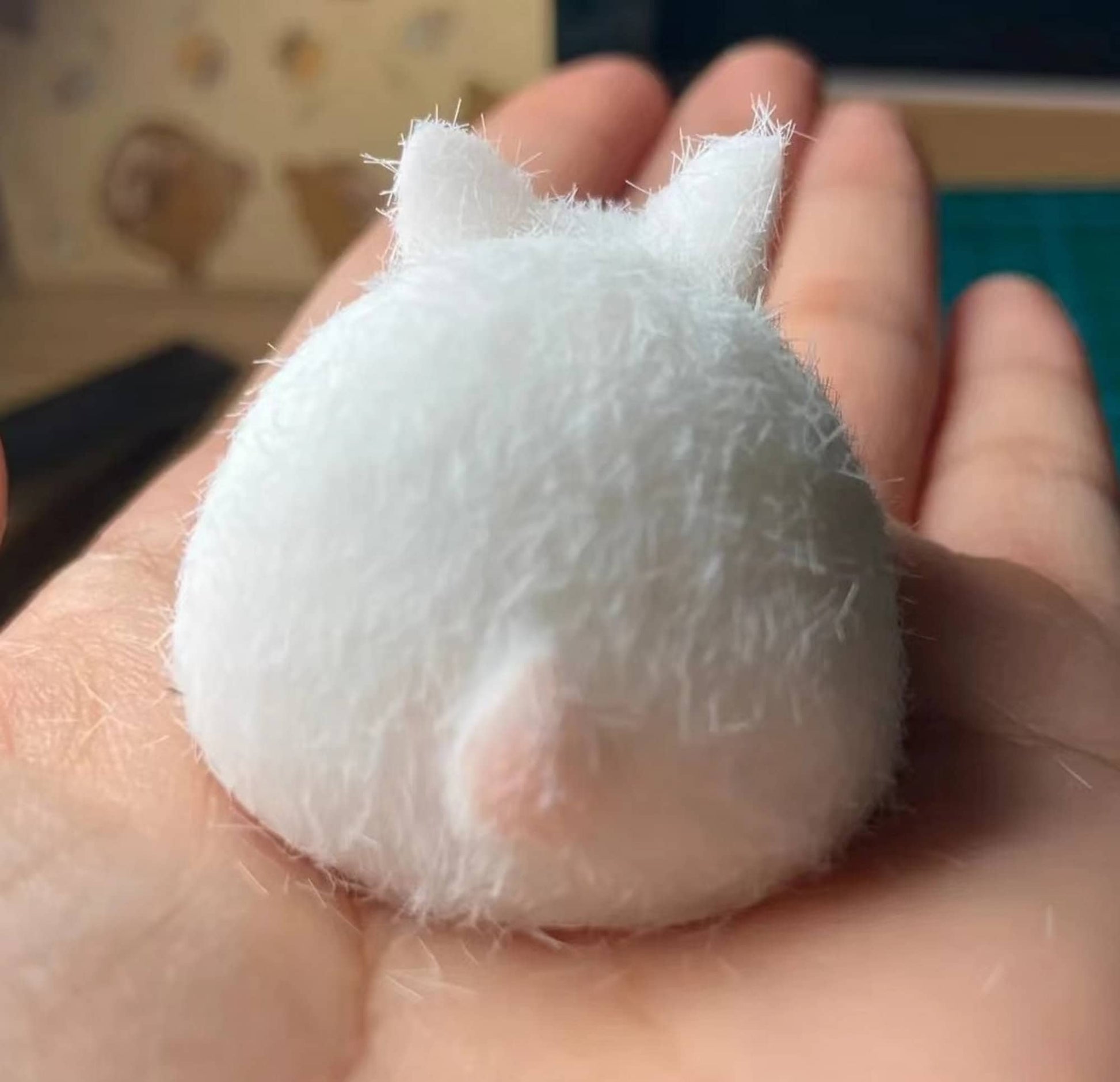 Handmade Taba Squishy Furry Baby Bunny Rabbit Animal | Squeezable Stress Relief Fidget Toy - MeowsomeCrafts