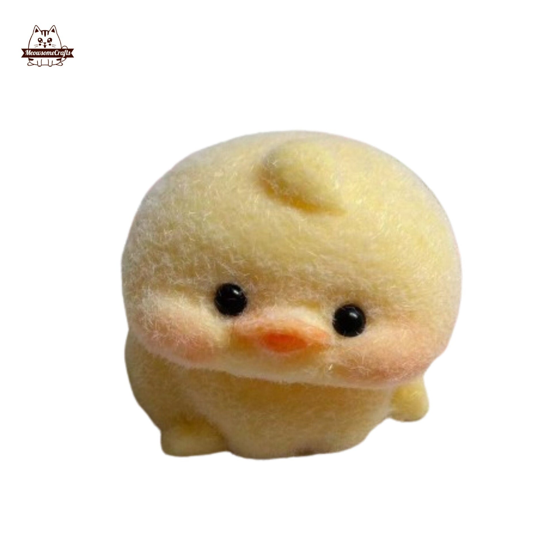 Handmade Taba Squishy Furry Baby Chick Chubby Cheeks Animal | Squeezable Stress Relief Fidget Toy - MeowsomeCrafts