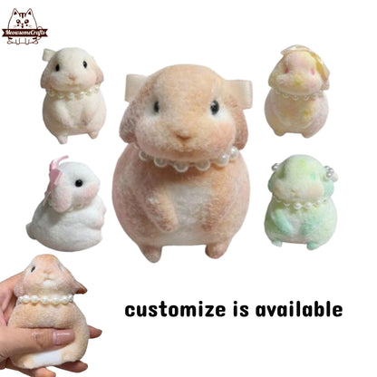 Handmade Taba Squishy Furry Baby Rabbit Animal Customizable | Squeezable Stress Relief Fidget Toy - MeowsomeCrafts