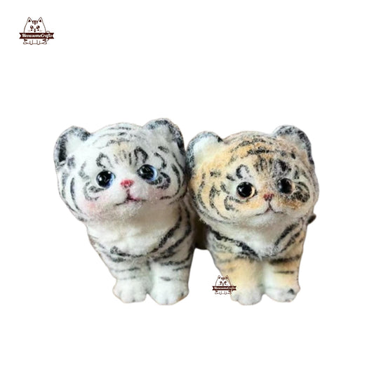 Handmade Taba Squishy Furry Baby Tiger Cubs Animal | Squeezable Stress Relief Fidget Toy - MeowsomeCrafts