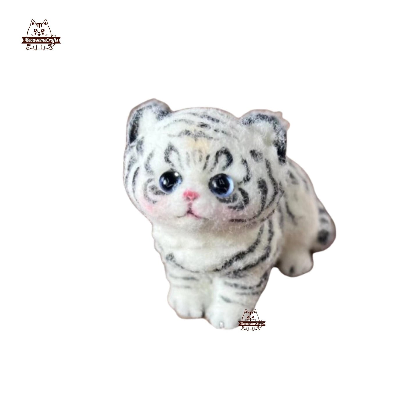 Handmade Taba Squishy Furry Baby Tiger Cubs Animal | Squeezable Stress Relief Fidget Toy - MeowsomeCrafts