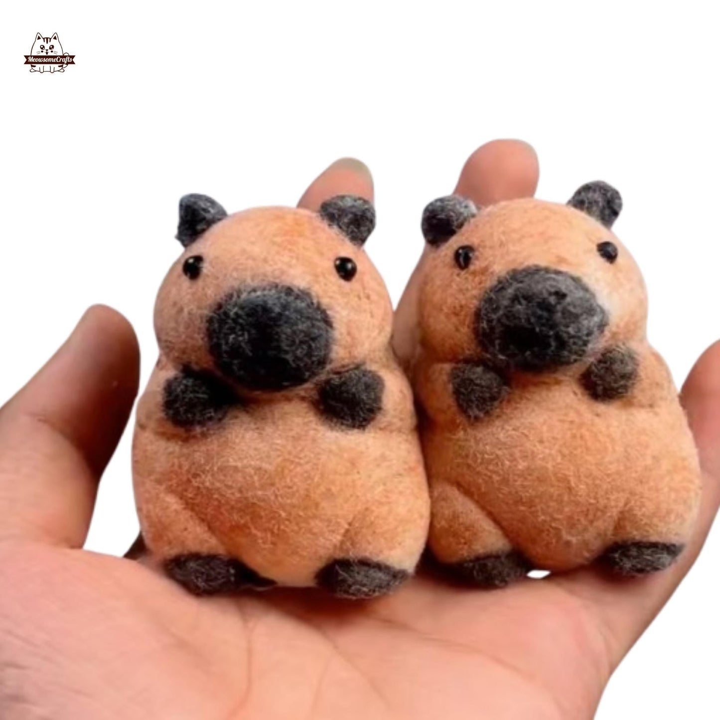 Handmade Taba Squishy Furry Capybara Animal | Squeezable Stress Relief Fidget Toy - MeowsomeCrafts