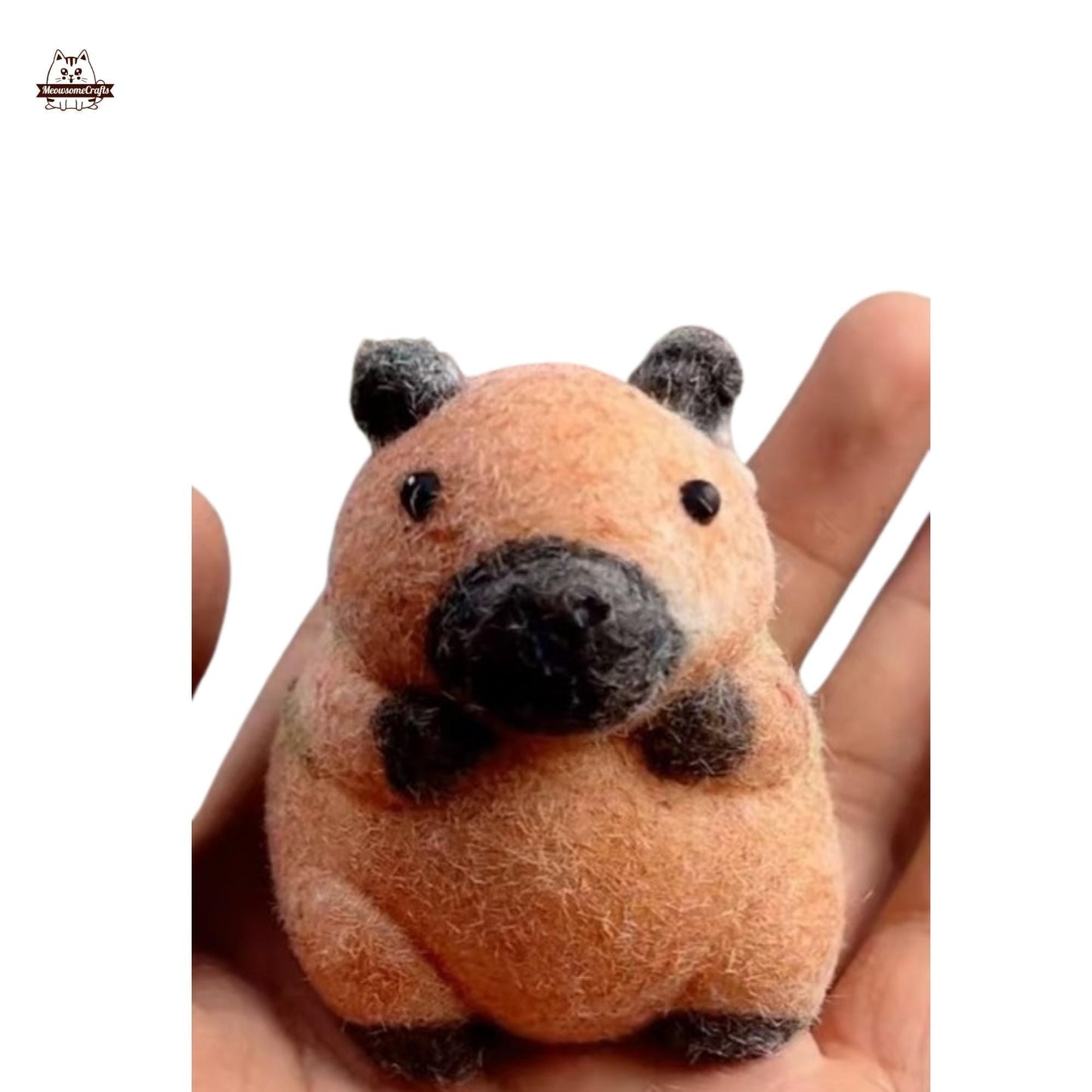 Handmade Taba Squishy Furry Capybara Animal | Squeezable Stress Relief Fidget Toy - MeowsomeCrafts