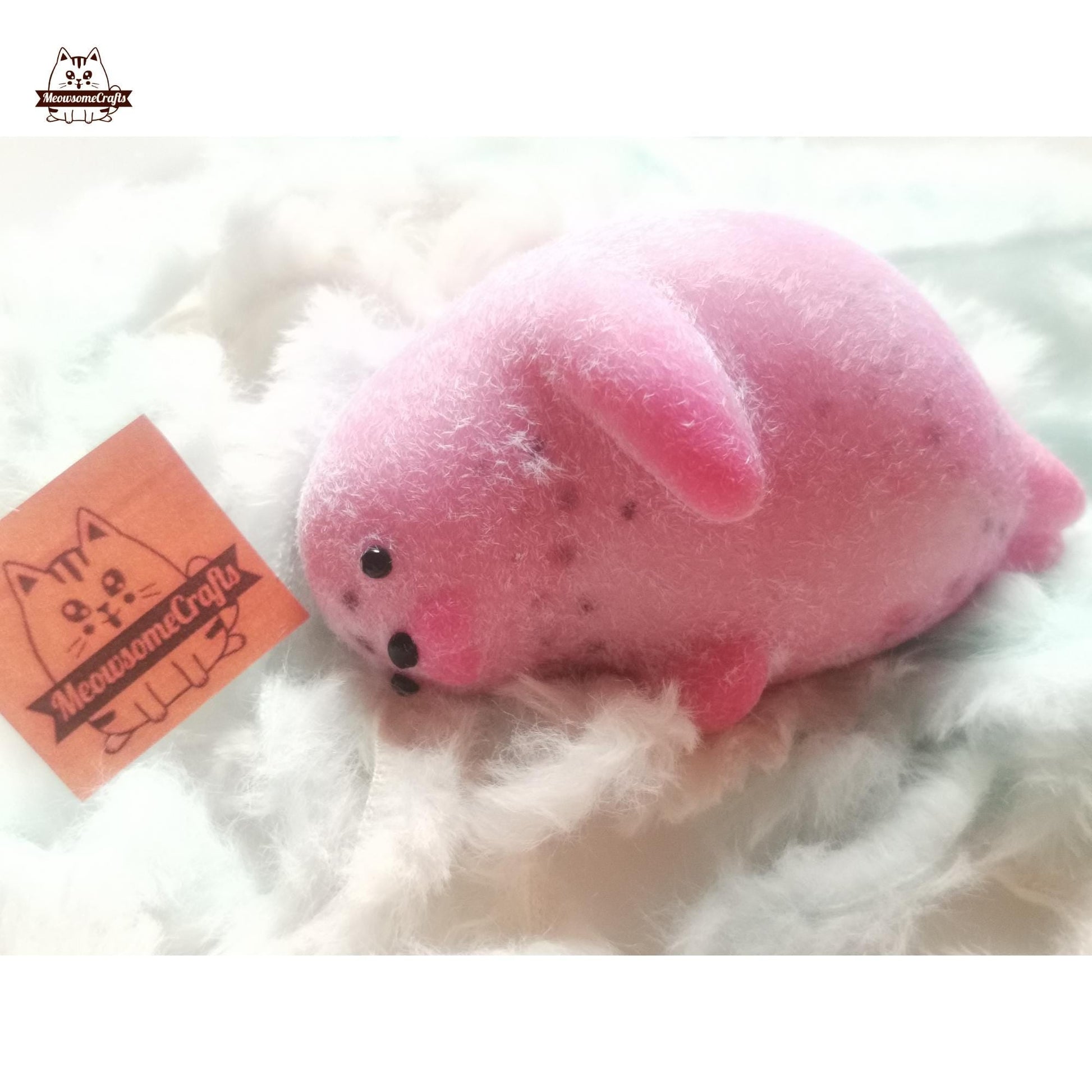 Handmade Taba Squishy Furry Chubby Seal Animal Customizable | Squeezable Stress Relief Fidget Toy - MeowsomeCrafts