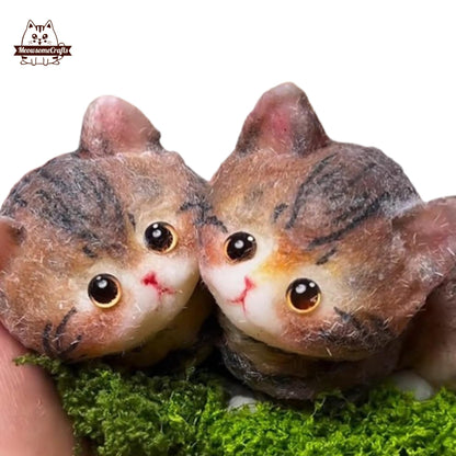 Handmade Taba Squishy Furry Dragon Li Kitten Cat Animal | Squeezable Stress Relief Fidget Toy - MeowsomeCrafts