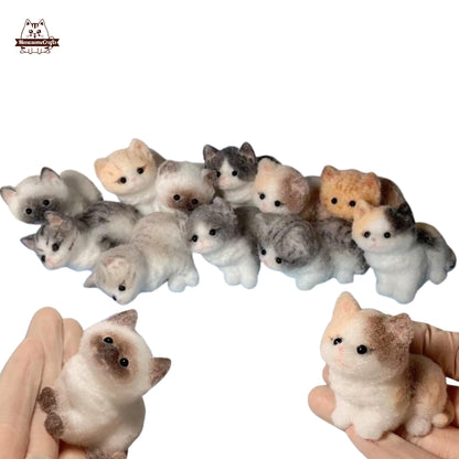 Handmade Taba Squishy Furry Kittens Cats Keychains Animal | Squeezable Stress Relief Fidget Toy - MeowsomeCrafts