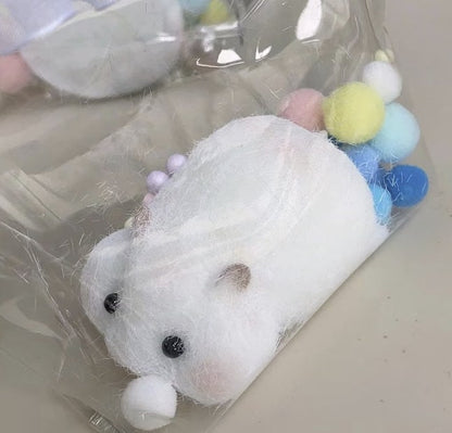 Handmade Taba Squishy Furry Laying Hamster Animal Customizable | Squeezable Stress Relief Fidget Toy - MeowsomeCrafts