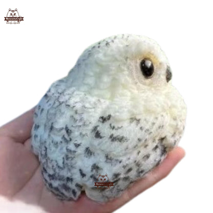 Handmade Taba Squishy Furry Owl Bird Animal | Squeezable Stress Relief Fidget Toy - MeowsomeCrafts