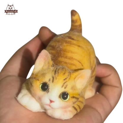 Handmade Taba Squishy Furry Pouncing Kitten Cat Animal | Squeezable Stress Relief Fidget Toy - MeowsomeCrafts