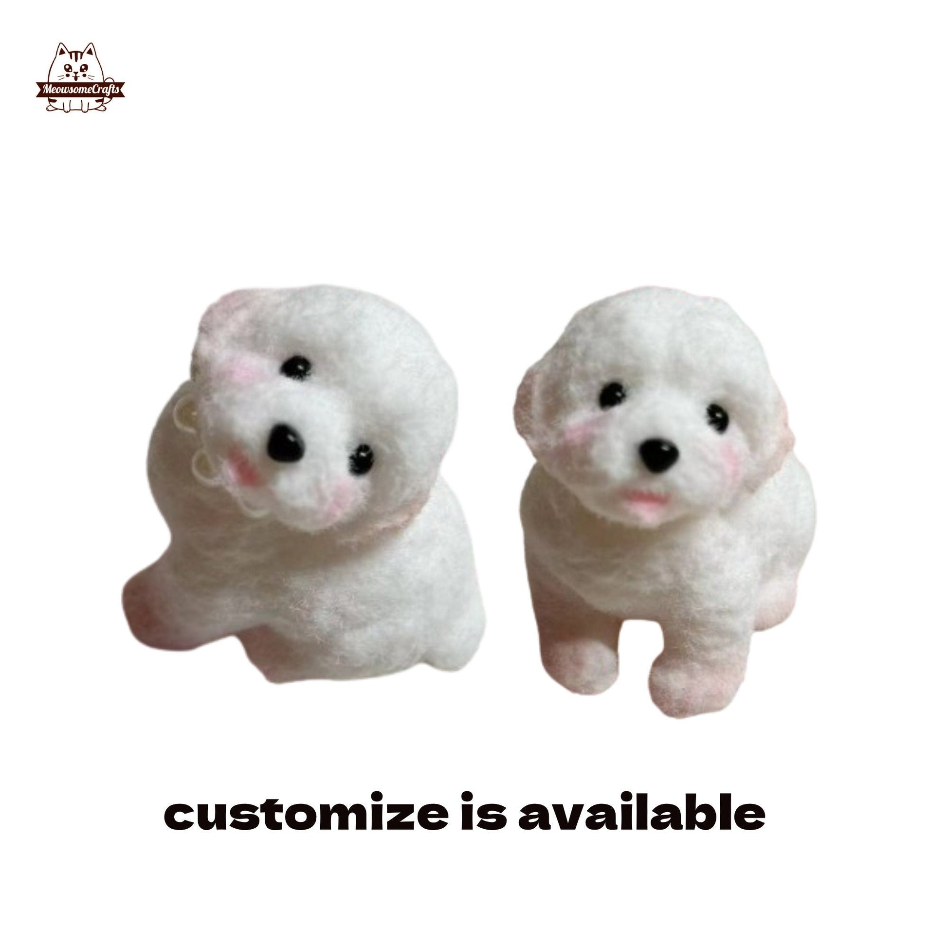 Handmade Taba Squishy Furry Puppy Dog Animal Customizable | Squeezable Stress Relief Fidget Toy - MeowsomeCrafts