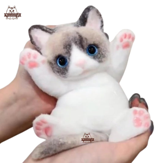 Handmade Taba Squishy Furry Ragdoll Kitten Cat Laying Playing Animal | Squeezable Stress Relief Fidget Toy - MeowsomeCrafts