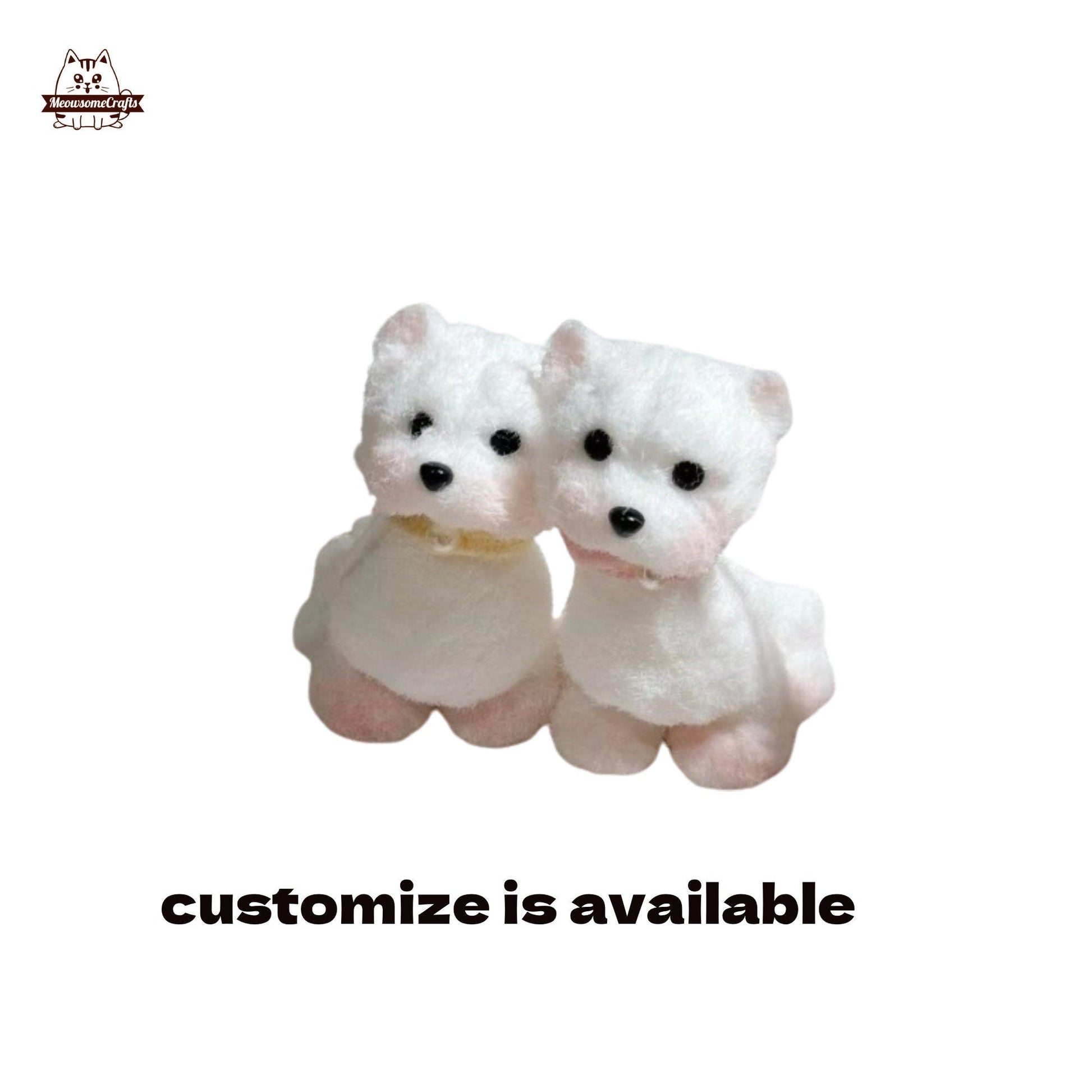 Handmade Taba Squishy Furry Teddy Puppy Dog Animal Customizable | Squeezable Stress Relief Fidget Toy - MeowsomeCrafts