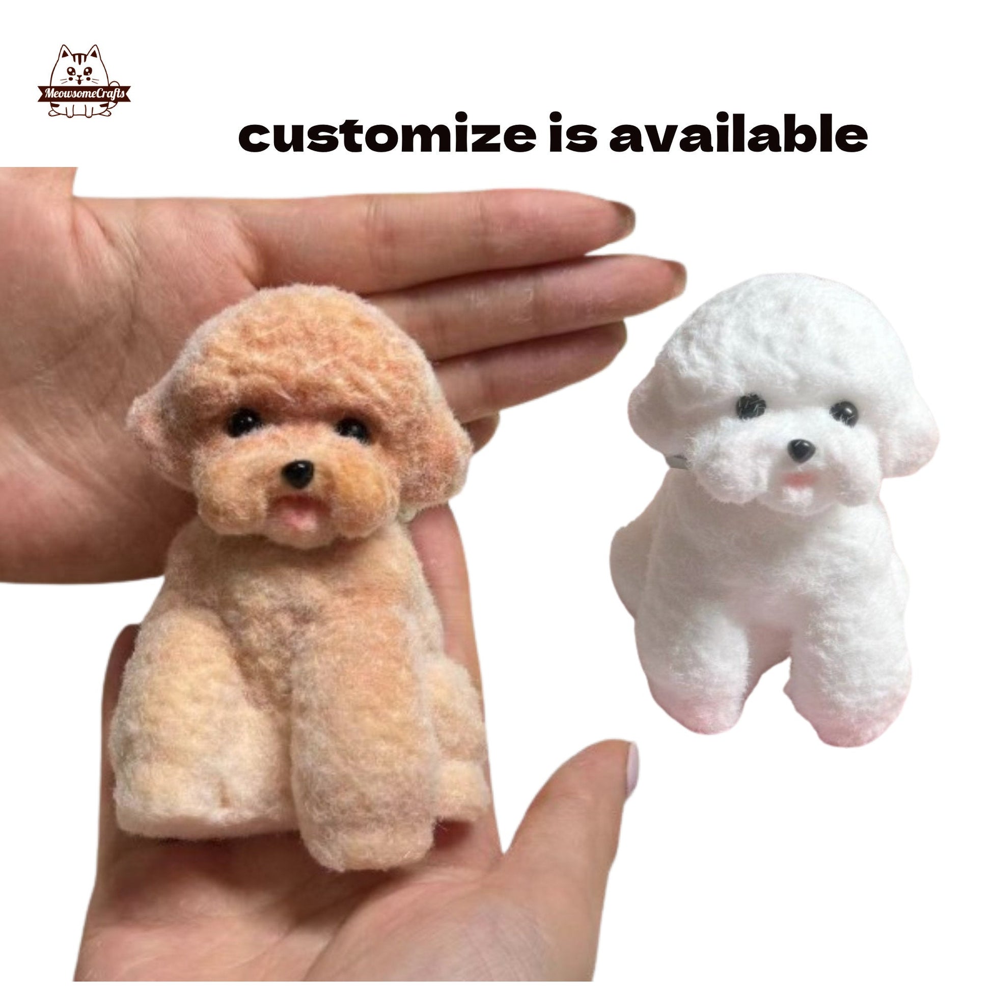 Handmade Taba Squishy Furry Teddy Puppy Dog Animal Customizable | Squeezable Stress Relief Fidget Toy - MeowsomeCrafts