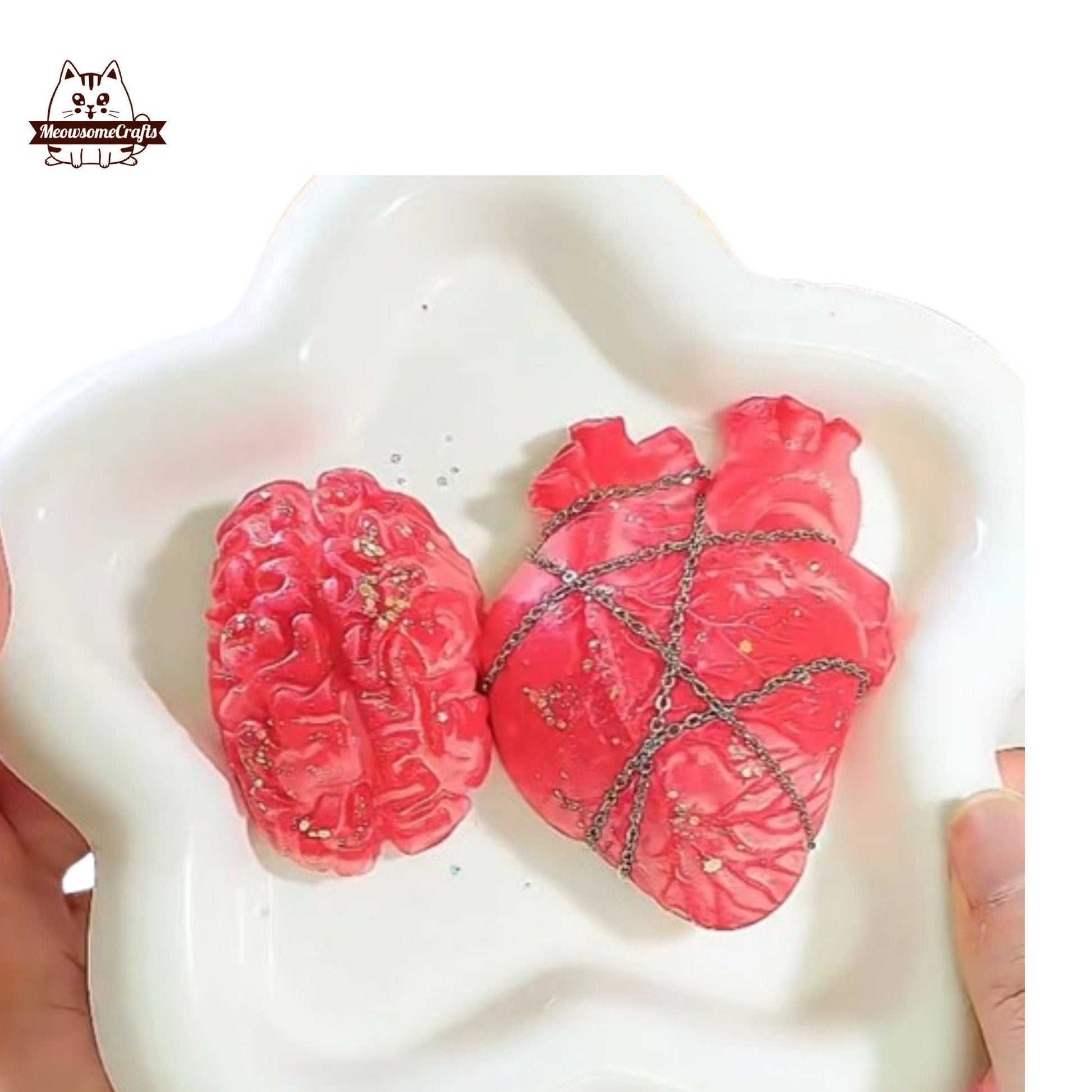 Handmade Taba Squishy Human Heart Brain Organs Luminous Glow In The Dark | Squeezable Stress Relief Fidget Toy - MeowsomeCrafts