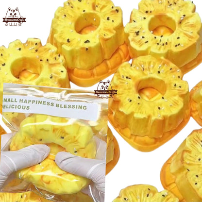 Handmade Taba Squishy Pineapple Waffle Dessert Food | Squeezable Stress Relief Fidget Toy - MeowsomeCrafts