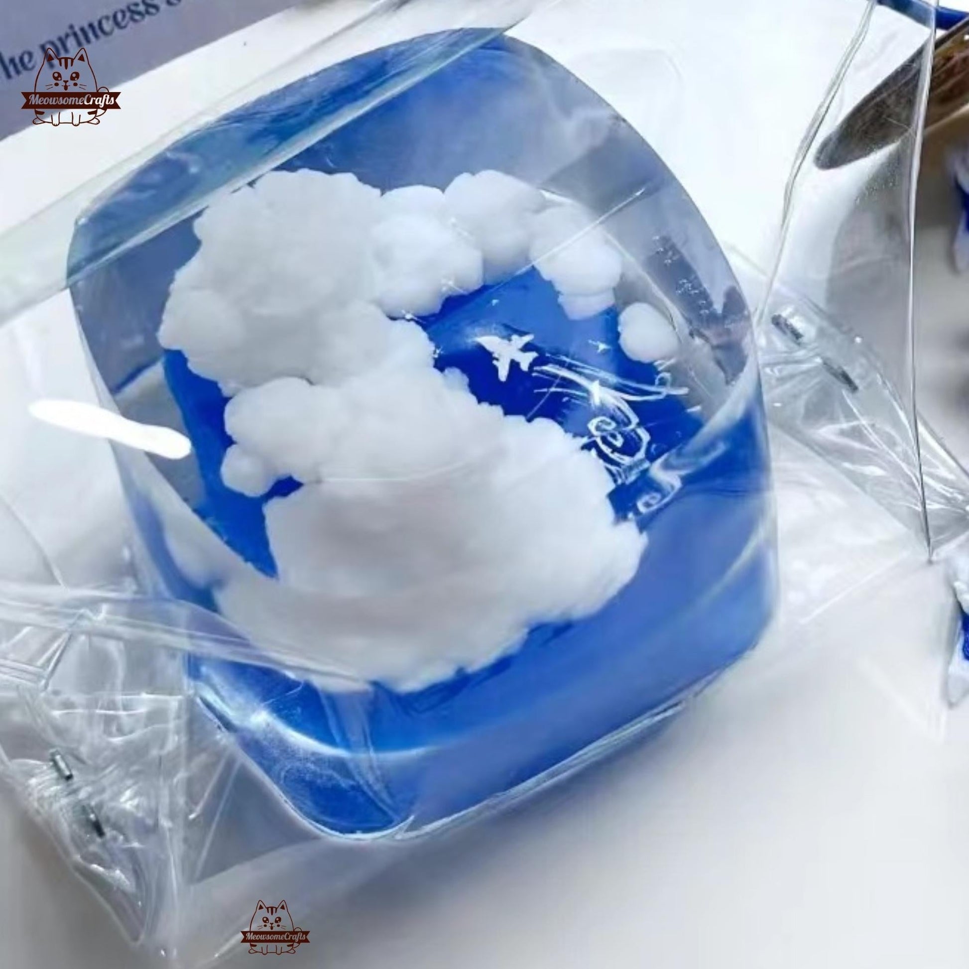 Handmade Taba Squishy Sky Cube Puffy Clouds Airplane | Squeezable Stress Relief Fidget Toy - MeowsomeCrafts