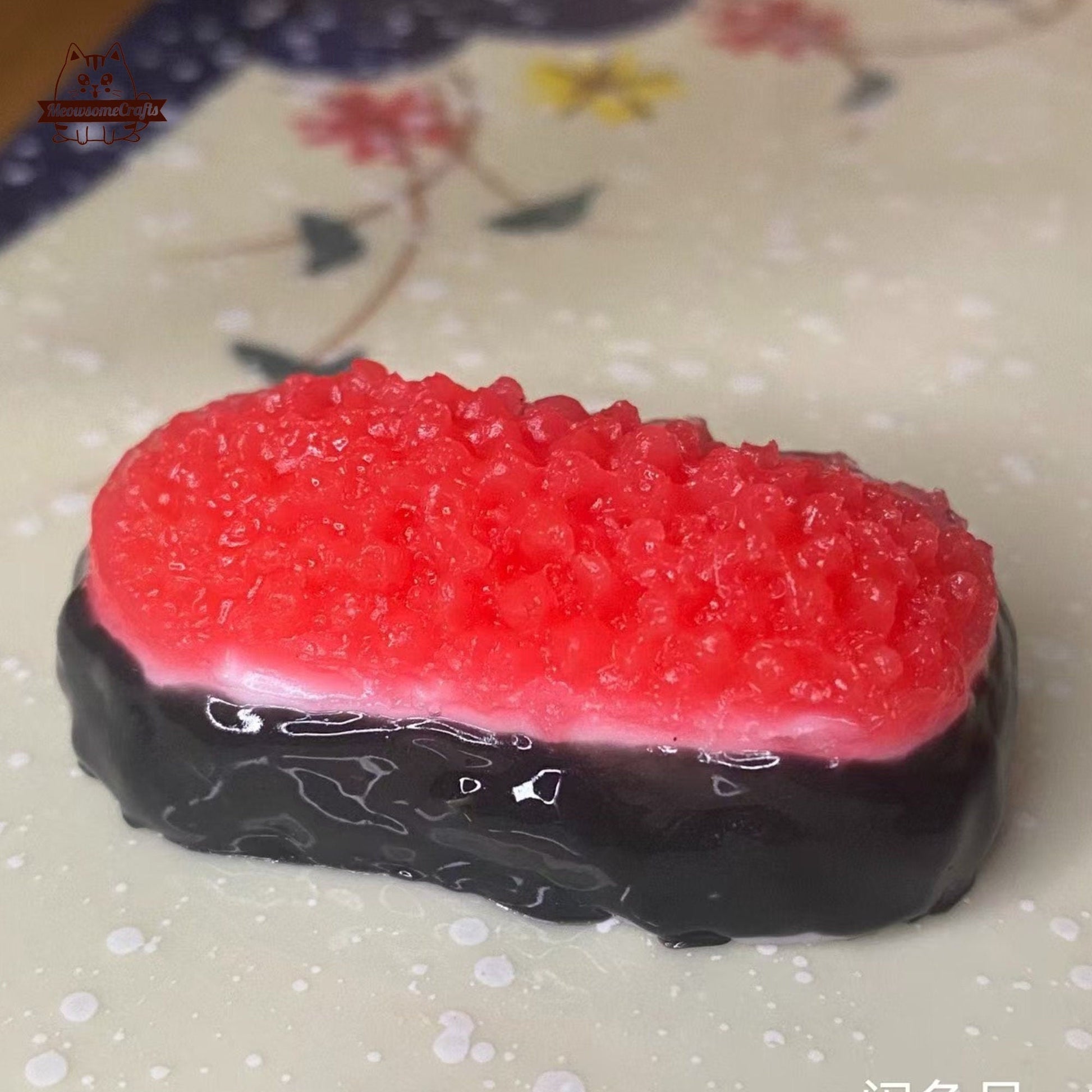 Handmade Taba Squishy Sushi Salmon Roe Food | Squeezable Stress Relief Fidget Toy - MeowsomeCrafts