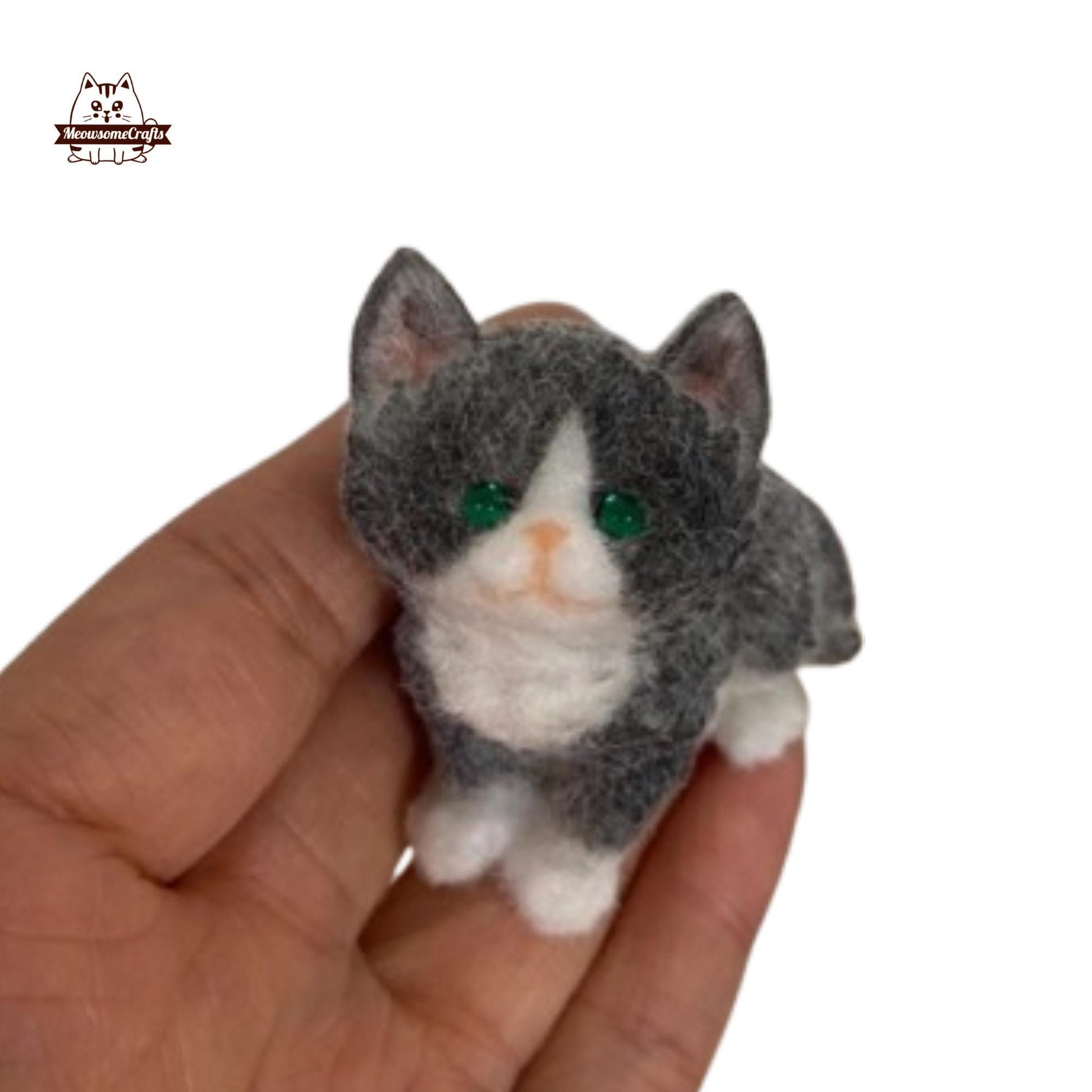 Soft Furry Black White Kittens Cats Kitty Keychain Squishy Squeezable Anxiety Stress Relief Sensory Fidget Toys