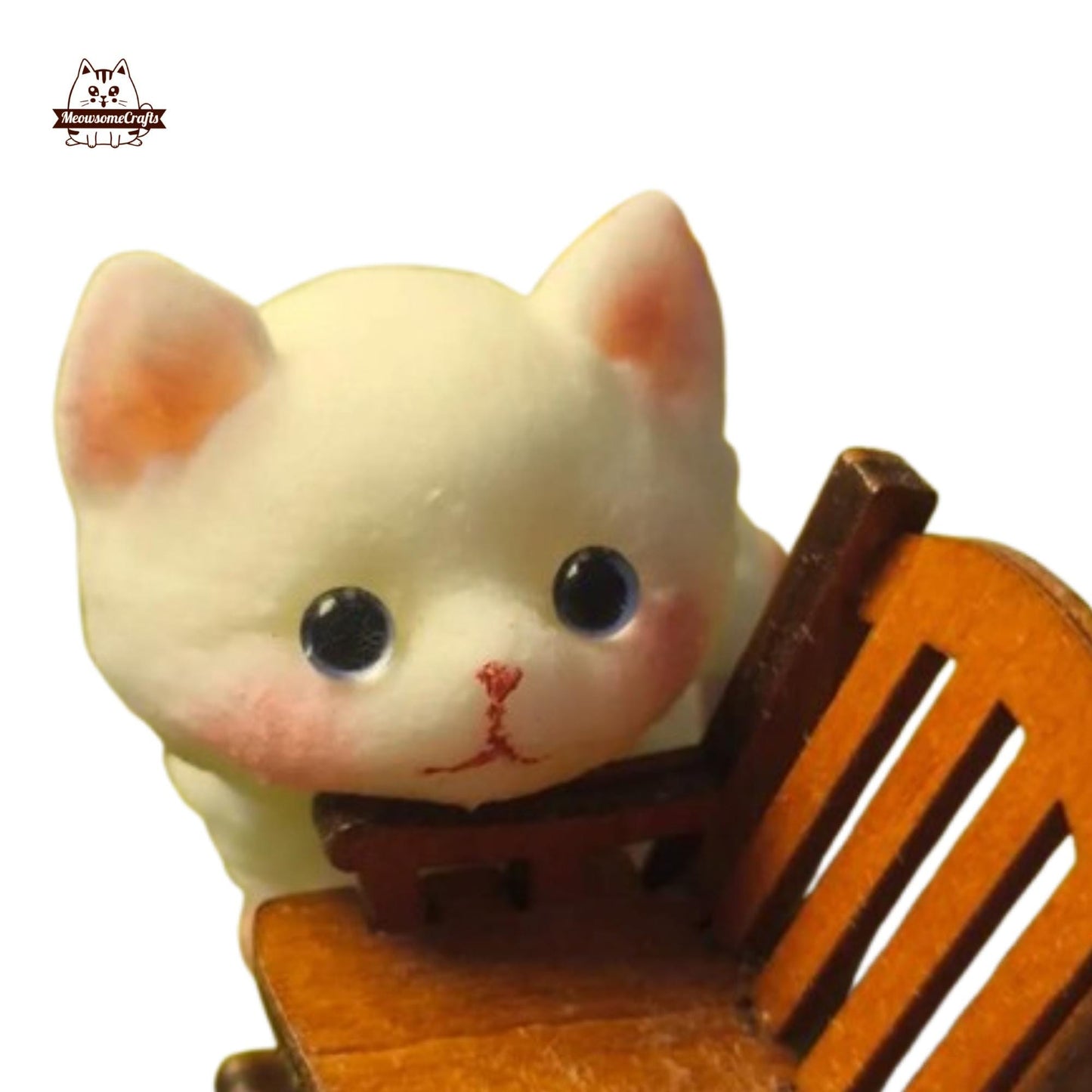 Furry Soft White Kitten Cat Shape Squishy Squeezable Anxiety Stress Relief Sensory Fidget Toy Washable