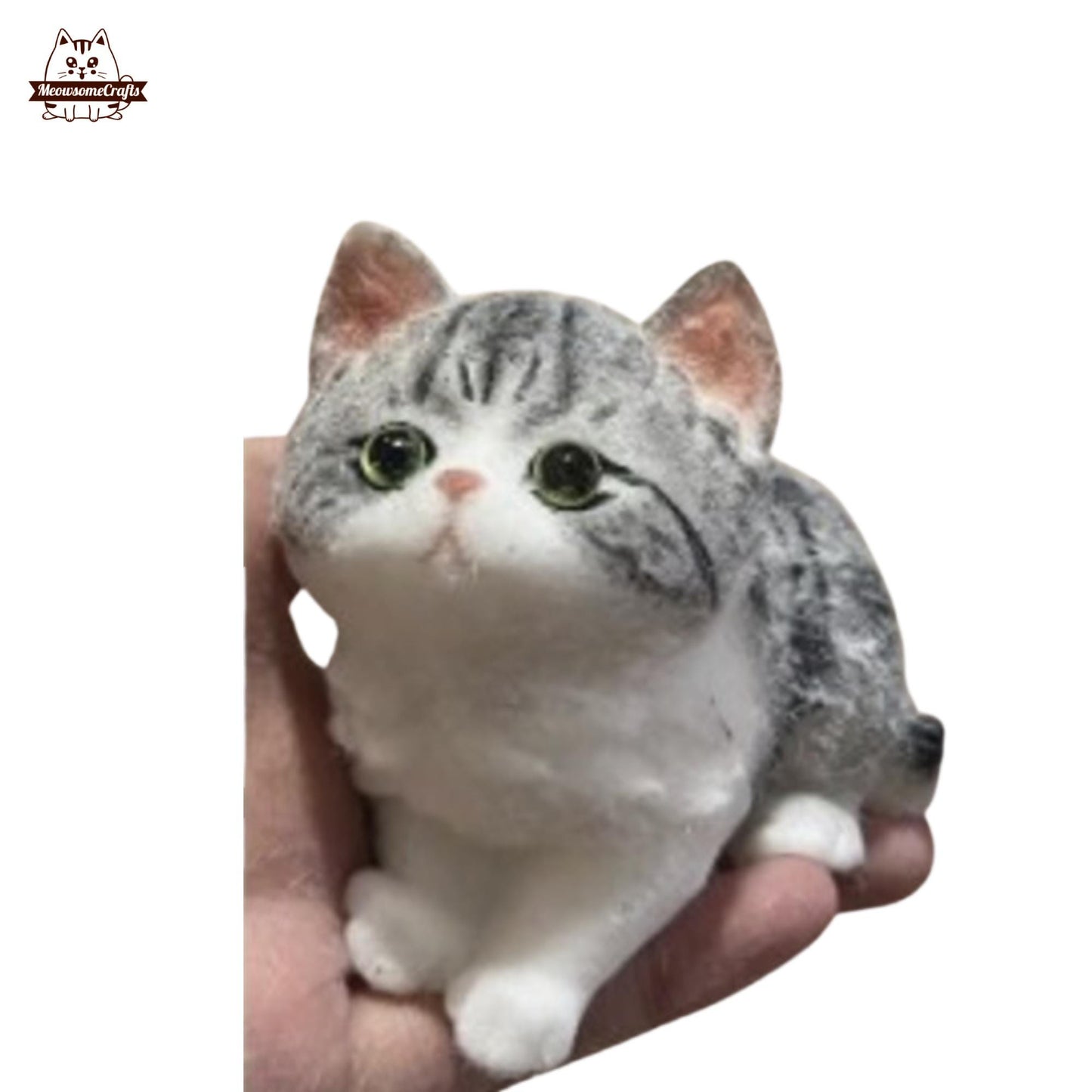 Soft Furry Sitting Kitty Cats Squishy Squeezable Anxiety Stress Relief Sensory Fidget Toy Washable