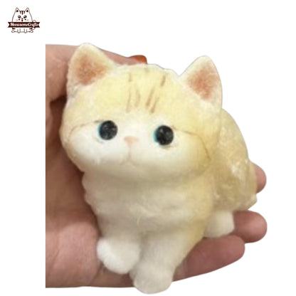 Soft Furry Sitting Kitty Cats Squishy Squeezable Anxiety Stress Relief Sensory Fidget Toy Washable