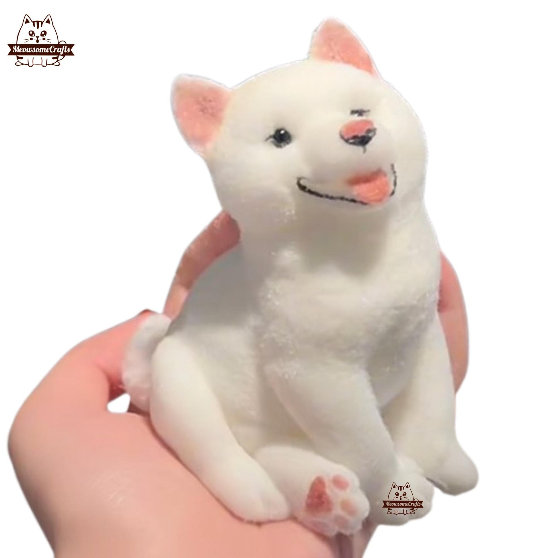 Soft White Furry Shiba Inu Dog Squishy Squeezable Anxiety Stress Relief Sensory Handmade Fidget Toys