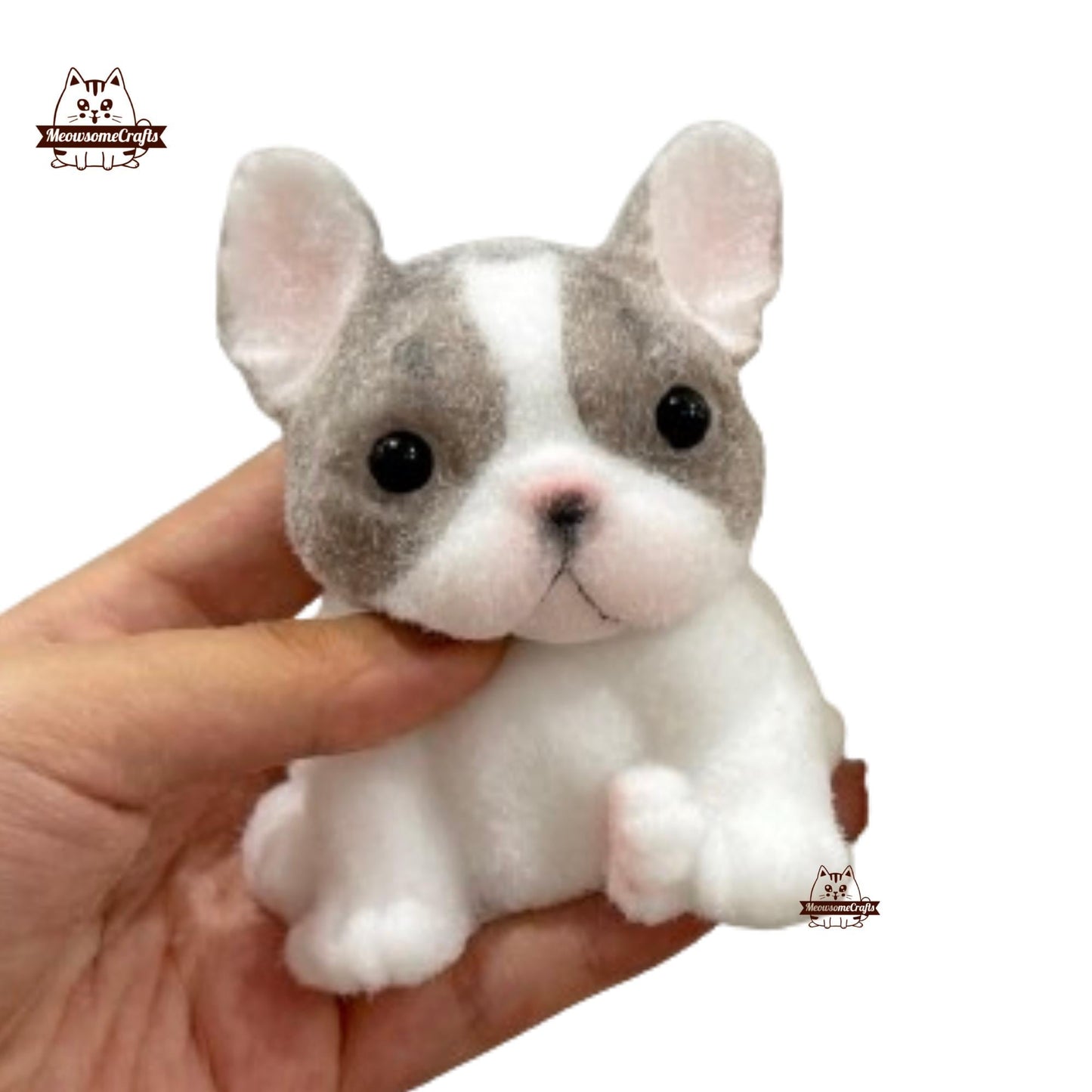 Soft Furry Animal Dog French Bulldog Squishy Squeezable Anxiety Stress Relief Sensory Handmade Fidget Toys