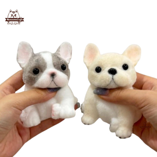 Soft Furry Animal Dog French Bulldog Squishy Squeezable Anxiety Stress Relief Sensory Handmade Fidget Toys