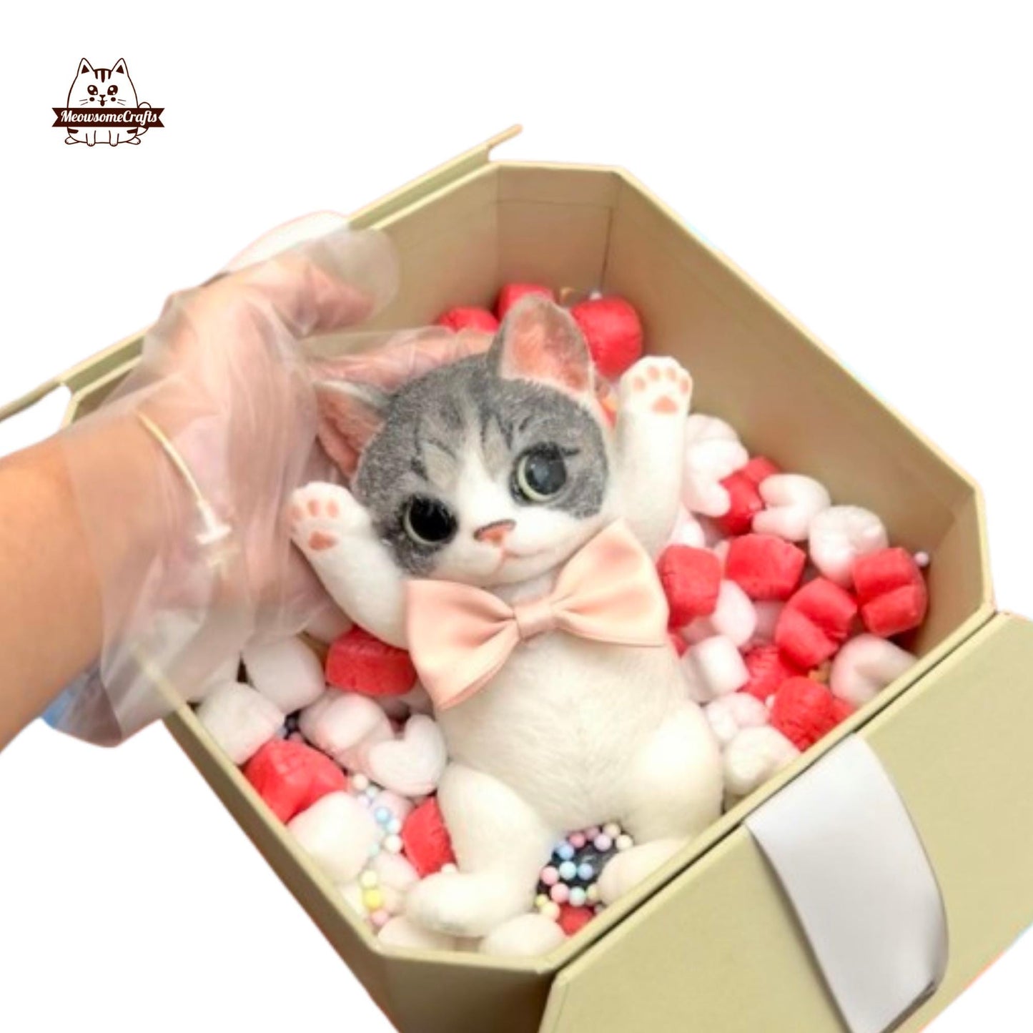 Furry Laying Playful Kitty Kitten Cat Squishy Squeezable Anxiety Stress Relief Sensory Fidget Toys