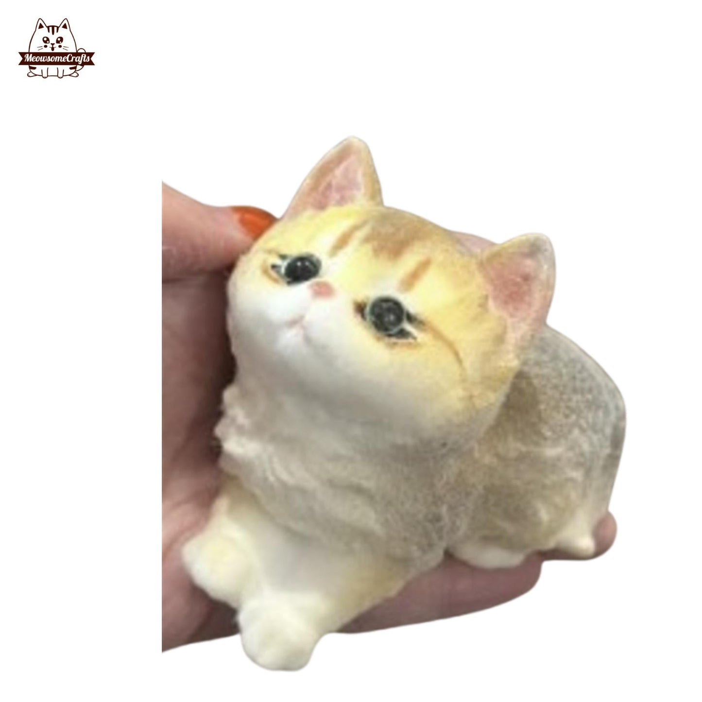 Soft Furry Sitting Kitty Cats Squishy Squeezable Anxiety Stress Relief Sensory Fidget Toy Washable