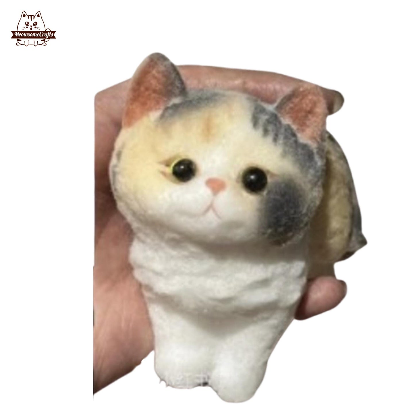 Soft Furry Sitting Kitty Cats Squishy Squeezable Anxiety Stress Relief Sensory Fidget Toy Washable