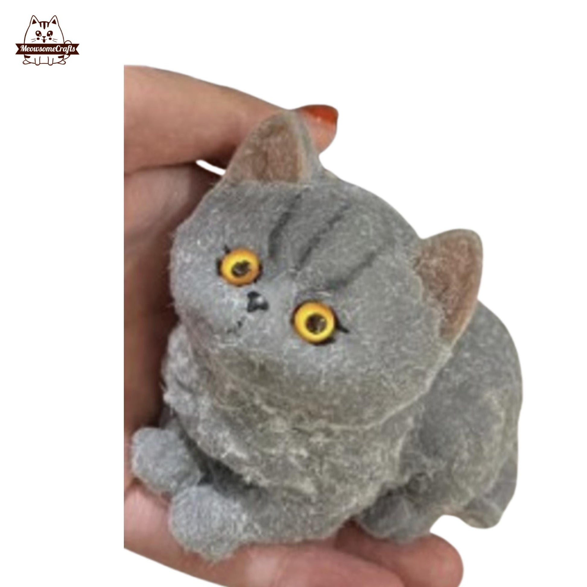 Soft Furry Sitting Kitty Cats Squishy Squeezable Anxiety Stress Relief Sensory Fidget Toy Washable