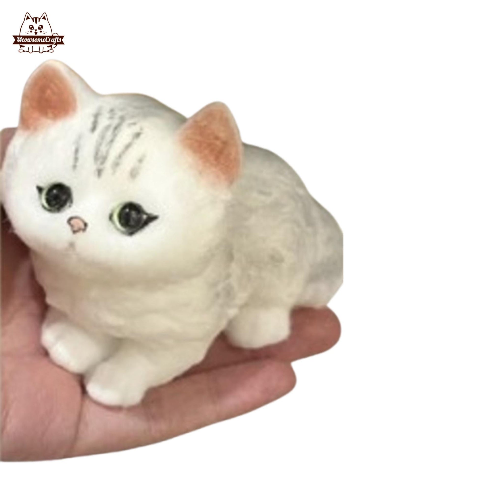 Soft Furry Sitting Kitty Cats Squishy Squeezable Anxiety Stress Relief Sensory Fidget Toy Washable